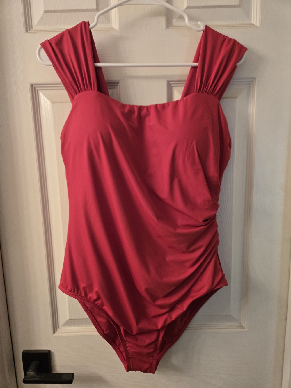 Jantzen Red Ruched One-Piece Swimsuit with Wide Straps
